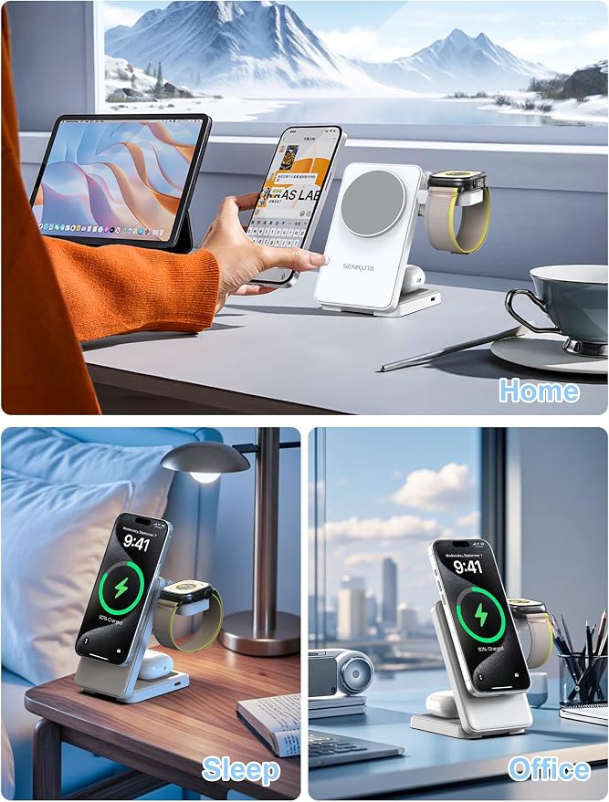 2025 Upgraded Wireless Charger for Apple: 3 in 1 Charging Station Foldable Fast - Image 7