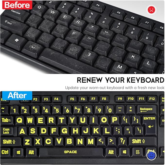 English Keyboard Stickers Full Size Universal PC Computer Laptop Desktop - Image 5