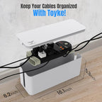 Large Cable Management Box, Cord Organizer to Hide Power Strip, Extension Cord - Image 3