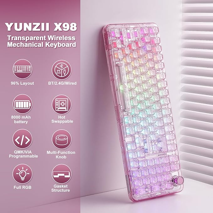 YUNZII X98 QMK/VIA Wireless Mechanical Gaming Keyboard - Image 2