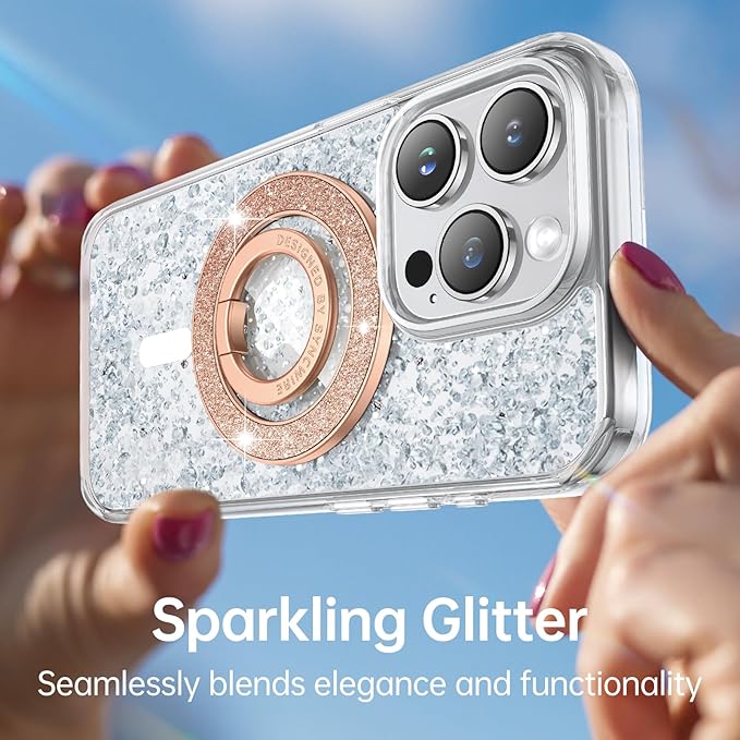 Syncwire Magnetic Phone Grip for MagSafe, Magnetic Sparkle Phone Ring Holder - Image 3