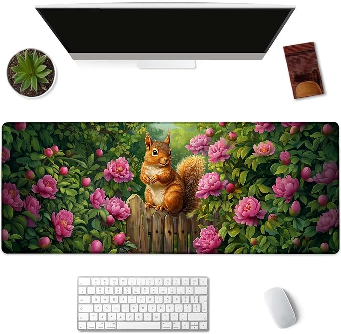 Squirrel Gaming Mouse Pad Extended Desk Computer Keyboard Laptop Mouse Pads by Unknown