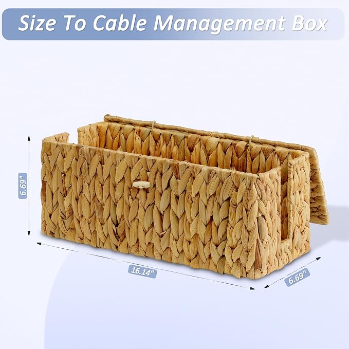 efluky Hand-Woven Cable Management Box - Image 2
