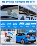 WiFi 4K Rear View Mirror Camera 12" Mirror Dash Cam Front and Rear w 64G TF - Image 6