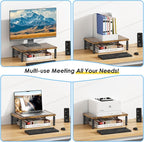 ECOLOVI Adjustable Wood Computer Monitor Stand Riser, Office Desk Organizer and - Image 4