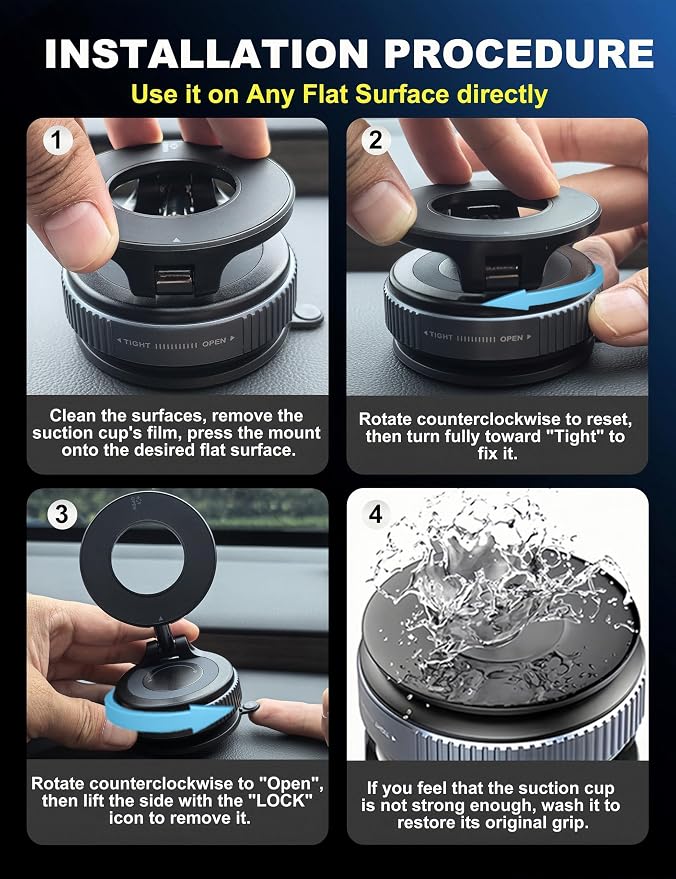 Upgraded 360° Nano Gel Vacuum Magnetic Phone Holder, Car Phone Holder - Image 8