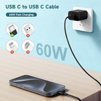 60W USB C to C Cable 3Pack iPhone 15 Fast Charging Cable, USB-C to USBC Power - Image 2