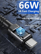 USBC Cable 6FT, 2 Pack USB-C to USB-C Cables, Type C Fast Charging Nylon - Image 3