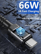 PRAKIE USB C to USB C Cable 6FT, USB Type C Fast Charging Cable 2Pack Nylon - Image 3
