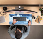 Aesthetic Blue and White Puffy Clouds Desk Mat, XXL Large Kawaii Blue Extended - Image 7