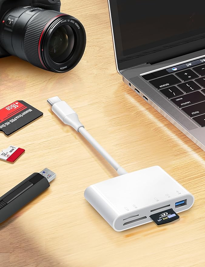 USB C SD Card Reader, 5 in 1 USB-C to Memory Card Adapter - Image 4
