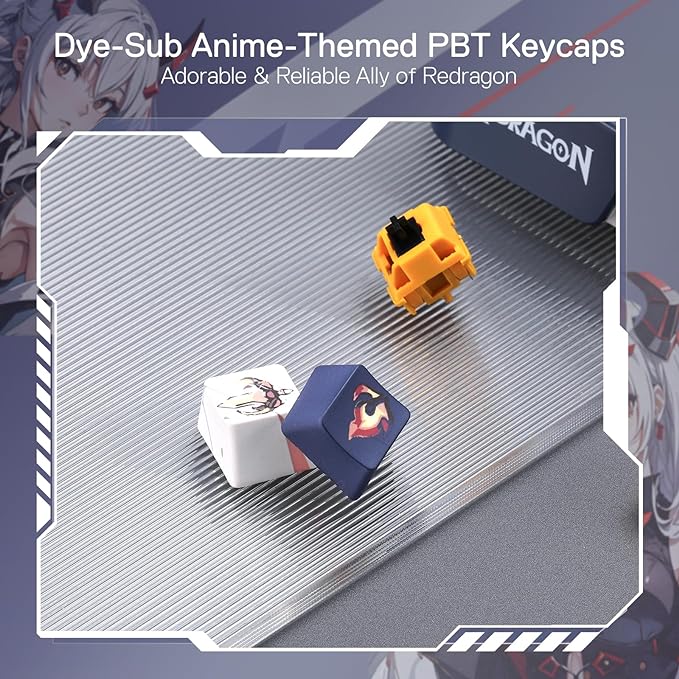 Redragon K686 PRO SE 98 Keys Wireless Gasket RGB Gaming Keyboard, 3-Mode Anime - Image 3