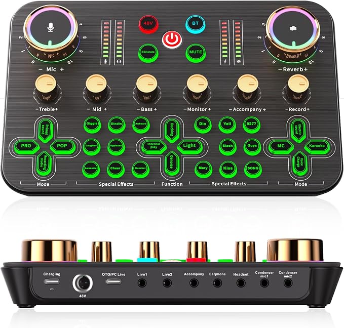 Facmogu K600 Gaming Audio Mixer, Streaming Audio Mixer by Facmogu