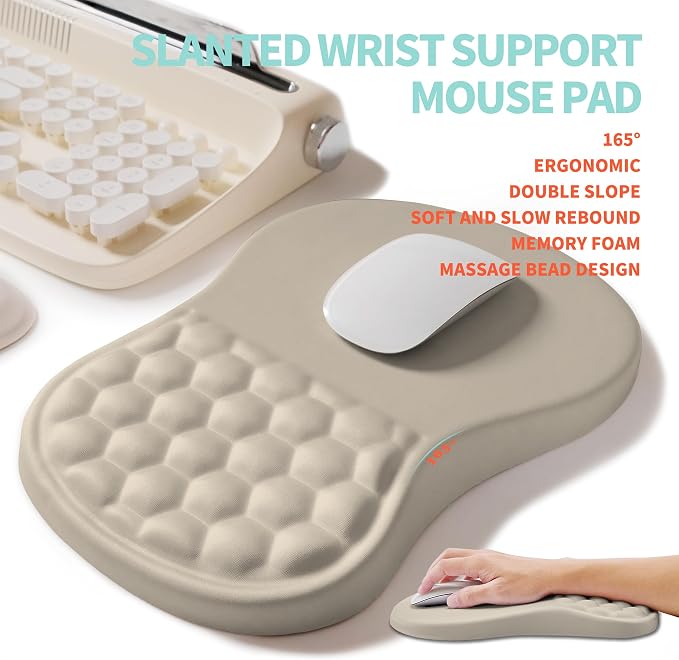 2-in-1 Ergonomic Set, Wave Rise Keyboard Wrist Rest and Massage Bulge Slope - Image 3