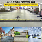 VEVOR Cable Protector Ramp, 4 Packs 2 Channels Rubber Modular Speed Bumps Rated - Image 2
