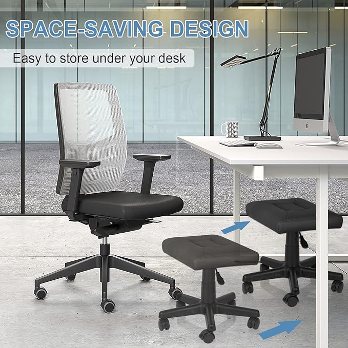 Footrest Stool Under Desk Adjustable Height Footrest Ottoman Ergonomic Foot - Image 6