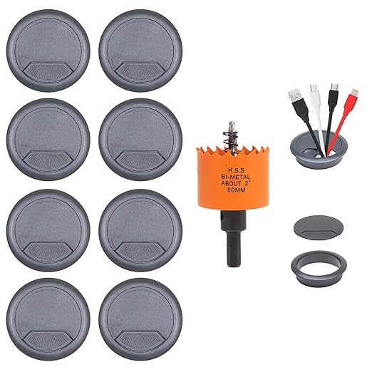 Desk Grommet 2 inch with Hole Saw, Desk Cord Hole Cover Grommet by VIKITONHOLESAW