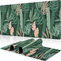 Tropical Plants and Leaves Desk Mat, Large Tropical Palm Leaves Gaming Keyboard by NIYLYNSYN