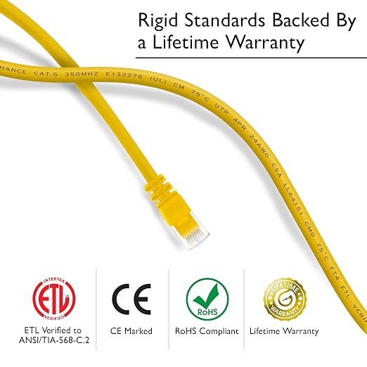 GearIT 50-Pack, Cat5e Ethernet Patch Cable 1 Foot - Image 3