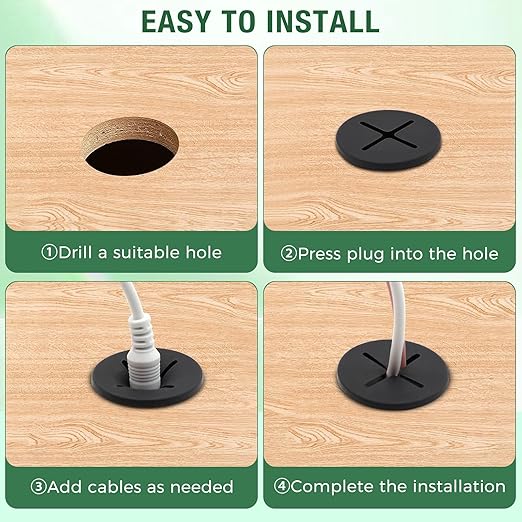 20Pcs Desk Grommet, Flexible Rubber Wire Grommets, Wall Grommets - Image 5