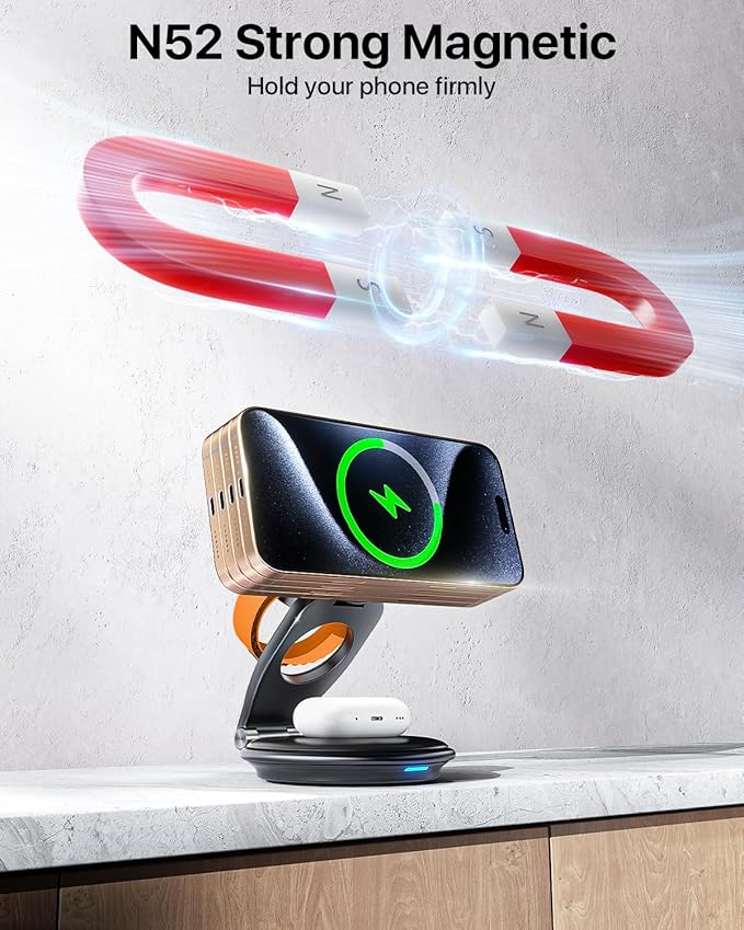 EXW Travel Charging Station for Magsafe Charger, Wireless Charging Station for - Image 3