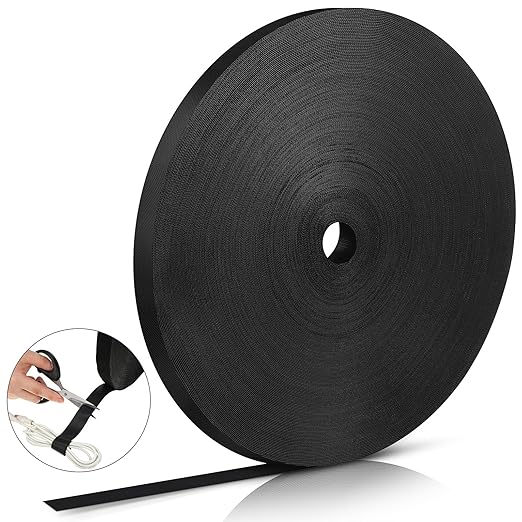 WILLBOND 3/4 Inch x 300ft Fastening Tape Cable Ties Reusable Fastening Nylon by Willbond+Technology+Limited