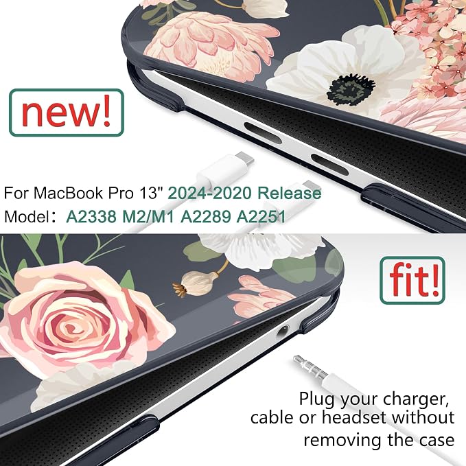 TWOLSKOO Compatible with MacBook Pro 13 inch Case 2023-2016 A2338 M2/M1 A2251 - Image 2