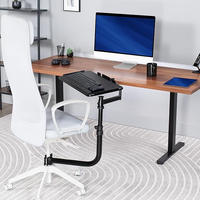 VIVO Office Chair Mounted 26 x 12 Inch Keyboard and Mouse Tray, Ergonomic Tilt - Image 2