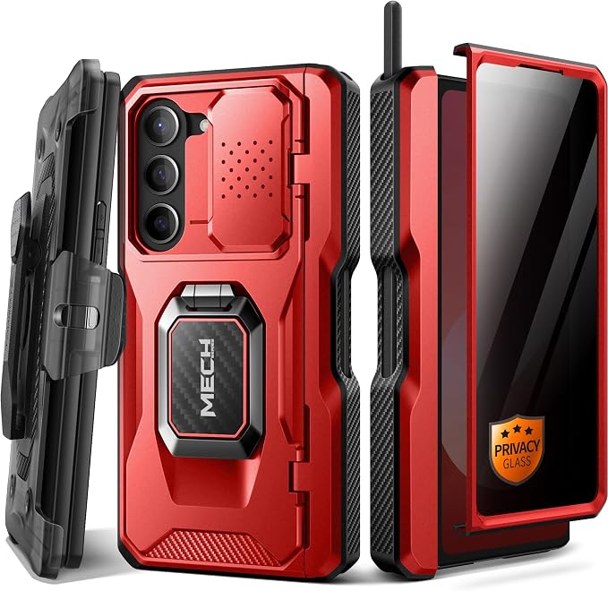 TONGATE for Z Fold 6 Case with Ring Stand, Built-in S Pen Holder & Glass Screen by TONGATE
