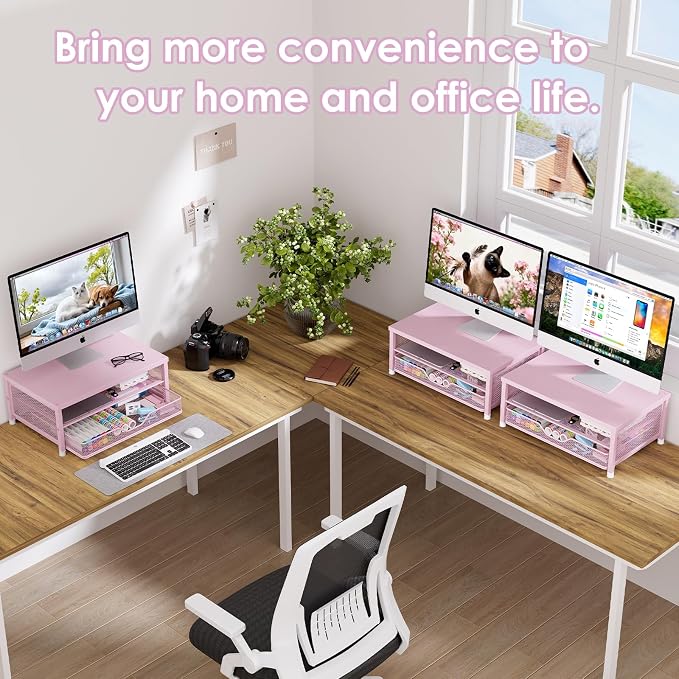 Desk Organizers and Accessories, 2-Tier Computer Monitor Stand Riser - Image 7