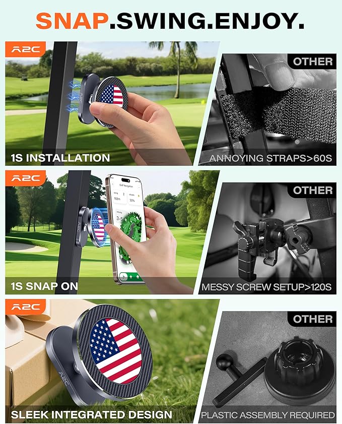 A2C Alloy Magnetic Golf Cart Phone Holder Compatible - Image 3
