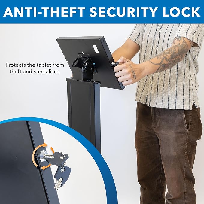 Mount-It! Anti-Theft Tablet Floor Stand Kiosk, Commercial Floor Kiosk - Image 3