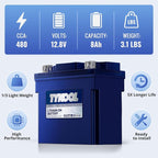 TYKOOL YTX14AHL-BS LiFePO4 Lithium Motorcycle Battery, 12.8V 8Ah, Digital - Image 5