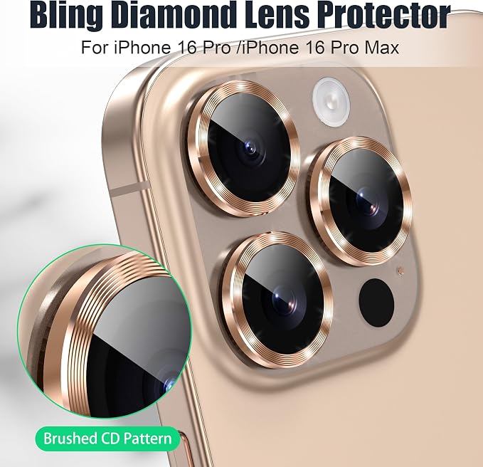 AGVEE 3+3 6 Pack for iPhone 16 Pro 6.3" / 16 Pro Max 6.9" Camera Lens Cover - Image 4
