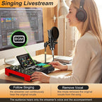 Podcast Microphone Bundle with Live Sound Card Audio Mixer, 3.5mm Condenser - Image 8