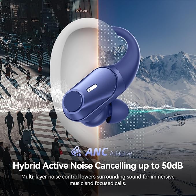 Active Noise Cancelling Ear Buds Wireless Earbuds 80H Playtime Bluetooth - Image 2