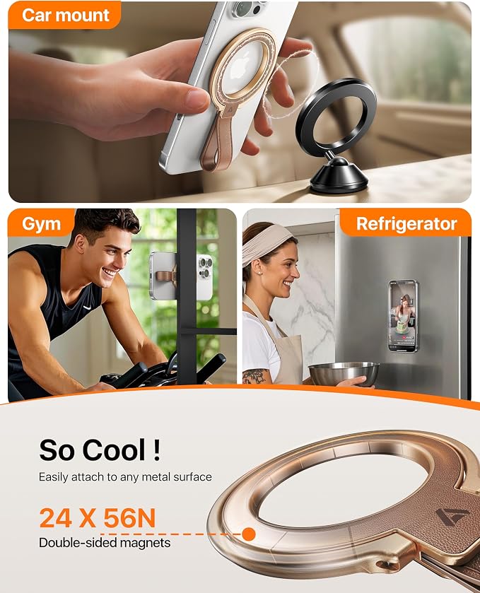andobilMagnetic Phone Grip for MagSafeAdjustable Phone Ring Kickstand - Image 4