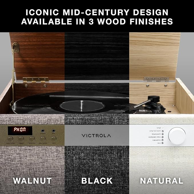 Victrola Century 6-in-1 Vinyl Record Player & Music Center – 3-Speed Turntable - Image 3