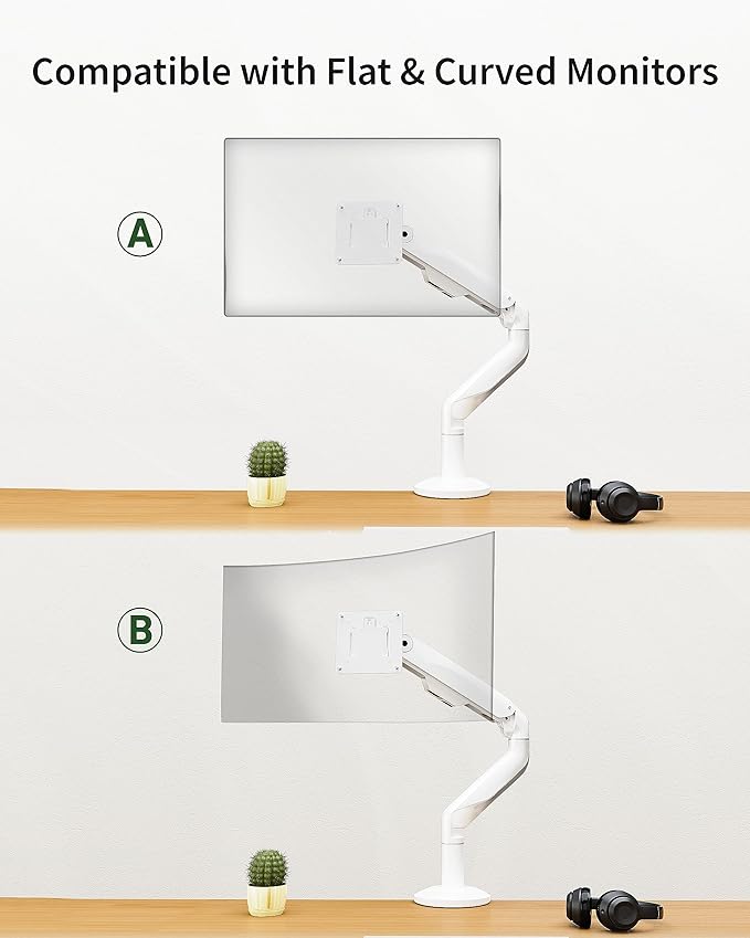 Ultrawide Single Monitor Mount, Adjustable Gas Spring Monitor Arm - Image 3