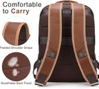 TIDING Brown Leather Travel Backpack - Image 8
