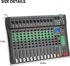 12 Channel Audio Mixer, Professional DJ Mixer Board Sound Music Mixing Console - Image 9