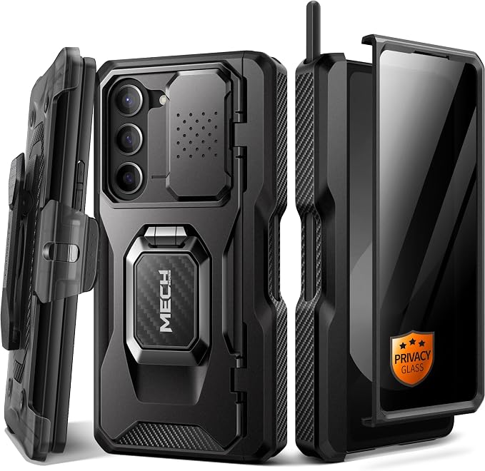 TONGATE for Z Fold 6 Case with Ring Stand, Built-in S Pen Holder & Glass Screen by TONGATE