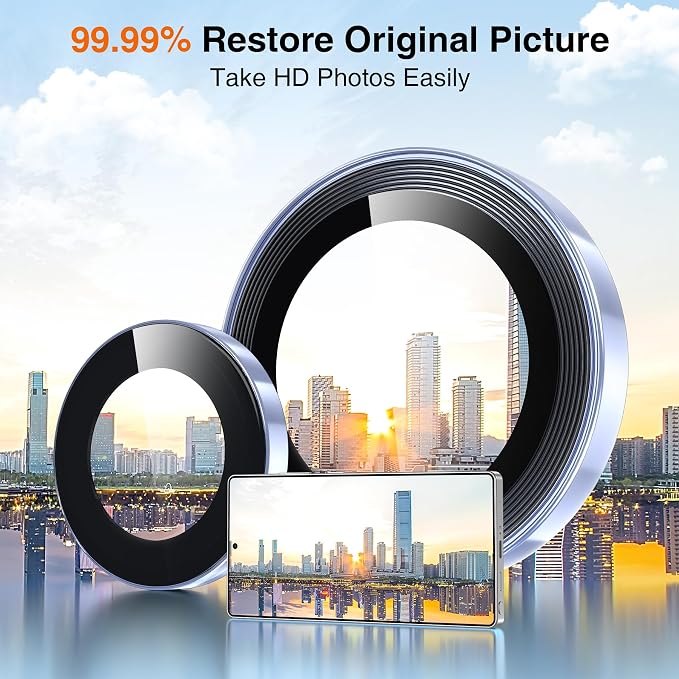 YWXTW S25 Ultra Camera Lens Cover, 9H Tempered Glass Upgraded Metal Edging - Image 6