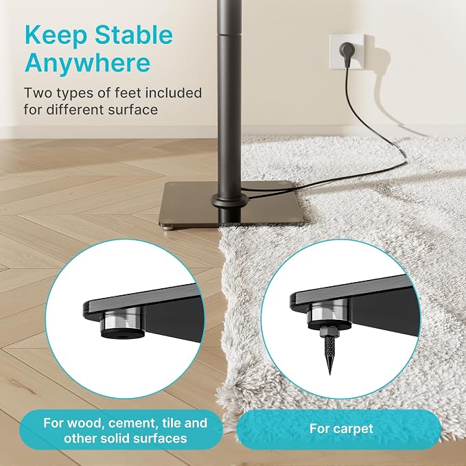 Speaker Stands Pair for Surround Sound, 55 LBS Capacity, 30.1 inch Floor - Image 7