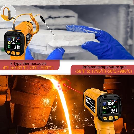 Infrared Thermometer Temperature Gun -58°F to 1796°F, 50:1 Dual-Mode Temp Guns - Image 3