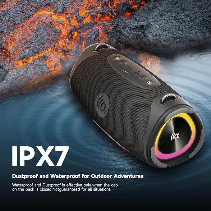 Portable Bluetooth Speaker, IPX7 Waterproof 80W Loud Stereo Sound Wireless - Image 4