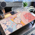 Pink Floral Mouse Pad XXL Cute Anime Gaming Desk Mat 31.5"x15.7", Thickened - Image 3