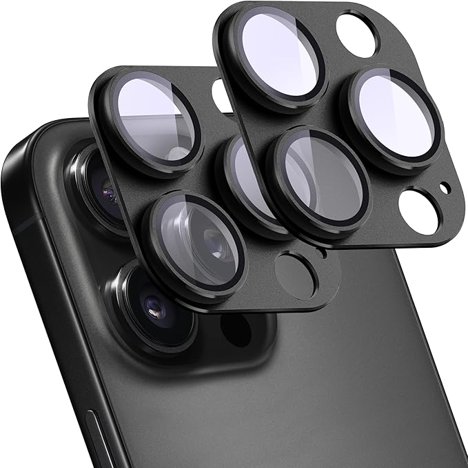 2 Pack Camera Lens Protector for iPhone 15 Pro/iPhone 15 Pro Max, AR Tempered by SHANG+PIN+JIA