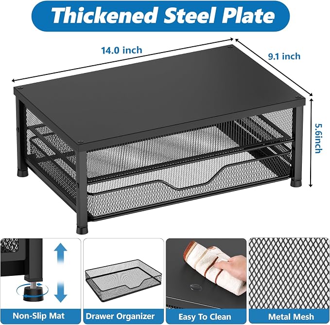 Desk Organizers and Accessories, 2-Tier Computer Monitor Stand Riser - Image 2