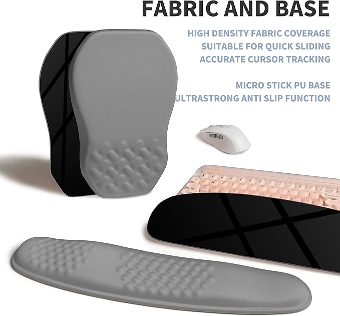 2-in-1 Ergonomic Set, Wave Keyboard Wrist Rest and Massage Slope Mouse Pad - Image 6